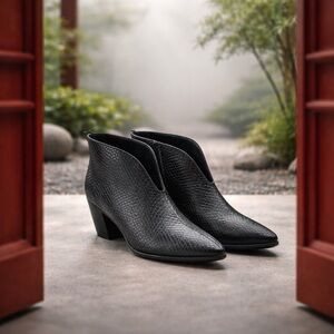 KAANAS Snakeskin Embossed Ankle Boots